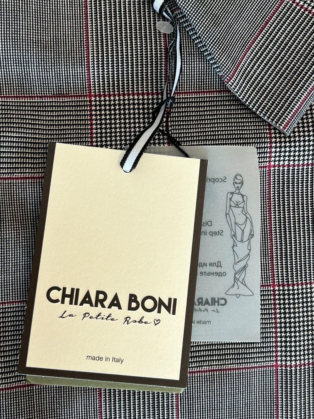 Pre-owned Chiara Boni Coschita Plaid Dress 8u.s./44it-lightweight Summer Fabric In Gray, Multi