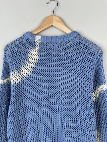 Pre-owned Stussy Mens  Pigment Dyed Loose Gauge Knitwear Sweater Size M,l In Blue