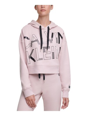 

CALVIN KLEIN Женский розовый свитшот с логотипом и капюшоном, большие размеры