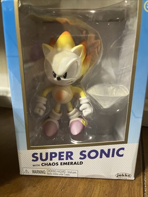 Jakks Gold 2022 SDCC Sonic the Hedgehog Super Sonic w/White Chaos Emerald Figure