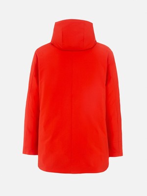 Pre-owned Mc2 Saint Barth Man Hooded Red Parka With Bandanna Lining
