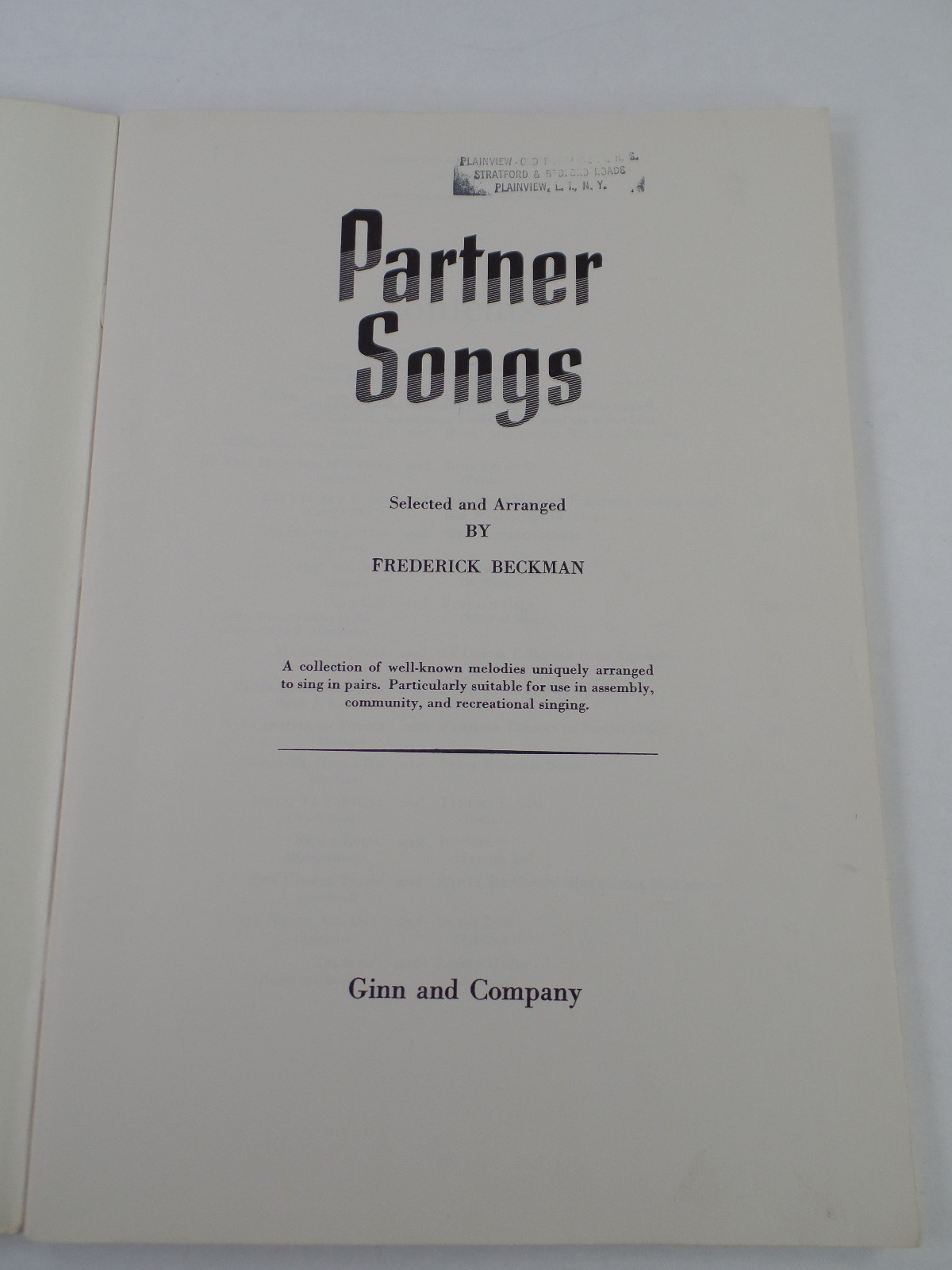 Lot of 2 Partner Songs Sheet Music Books