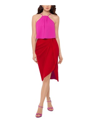 

Красное женское платье-футляр без рукавов BETSY - ADAM с короткими рукавами и тюльпаном, Красный