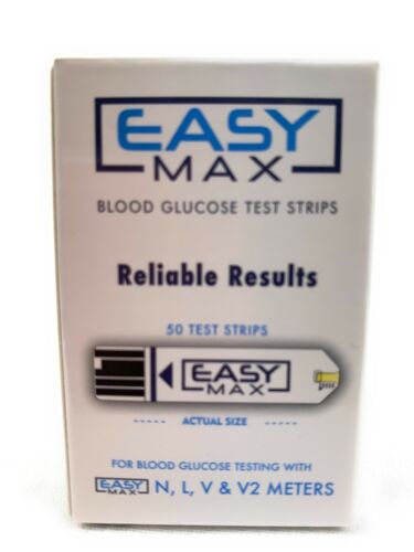 EasyMax Diabetic Blood Glucose Test Strips 50ct (1 box of 50)