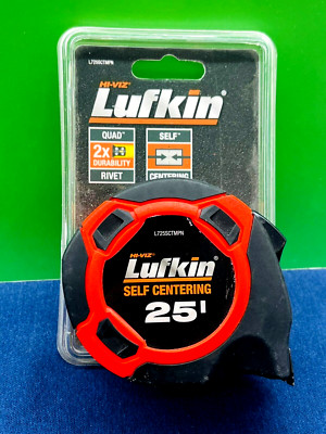Lufkin Measure Tape 25' HI-VIZ Control Series L725SCTMPN Self-Centering Tape 1''