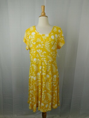 Bobbie Brooks Short Sleeve Lace-Back Floral Print Shift Sun-Dress - Large #2737