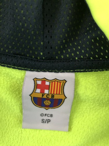 Fc Barcelona Soccer Zip Front Fleece Hoodie Sweatshirt Jacket Used Size Small