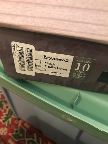 Bearpaw Maggie 2116 Charcoal Suede Wool & Sheepskin Lining Sz 10 M Nice!