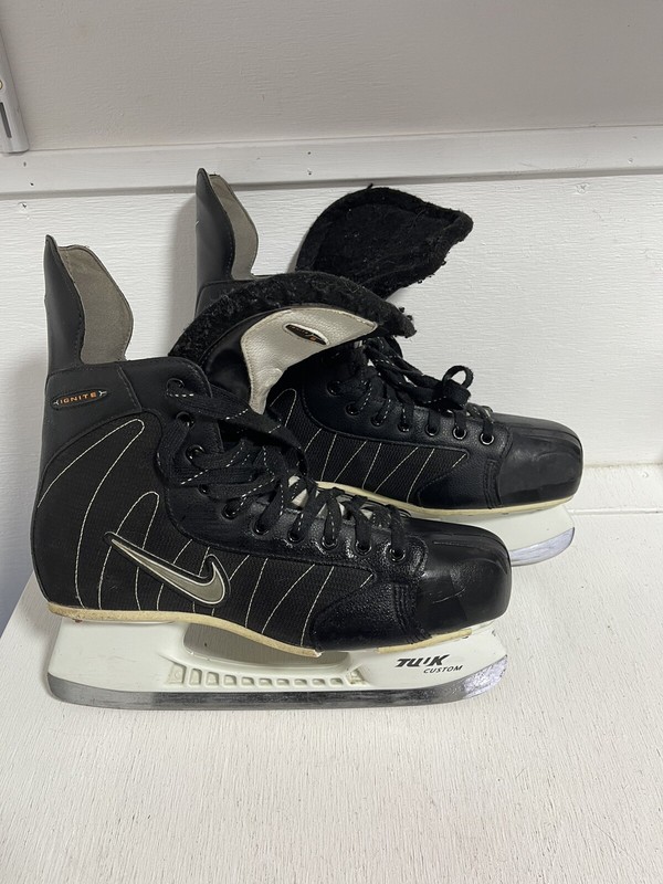Nike Ignite 6 Ice Hockey Skates Blades Tuuk Custom Rare Us Size 5 D Black White