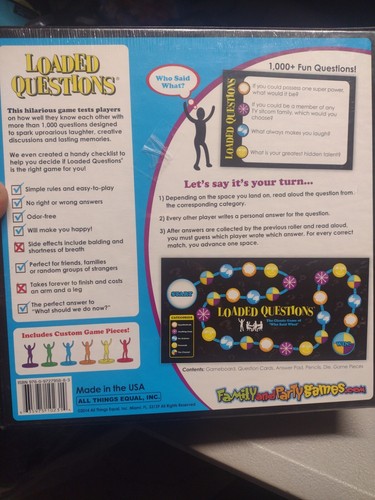 New Loaded Questions Game by All Things Equal Inc. Brand New Shrink Wrapped
