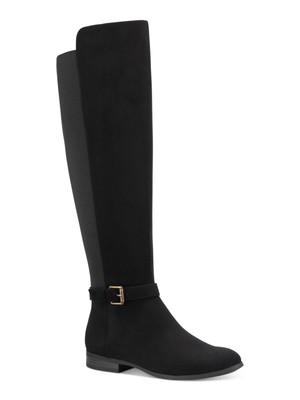 STYLE & COMPANY Womens Black Wide Calf Kimmball Toe Block Heel Boots Shoes 6 M