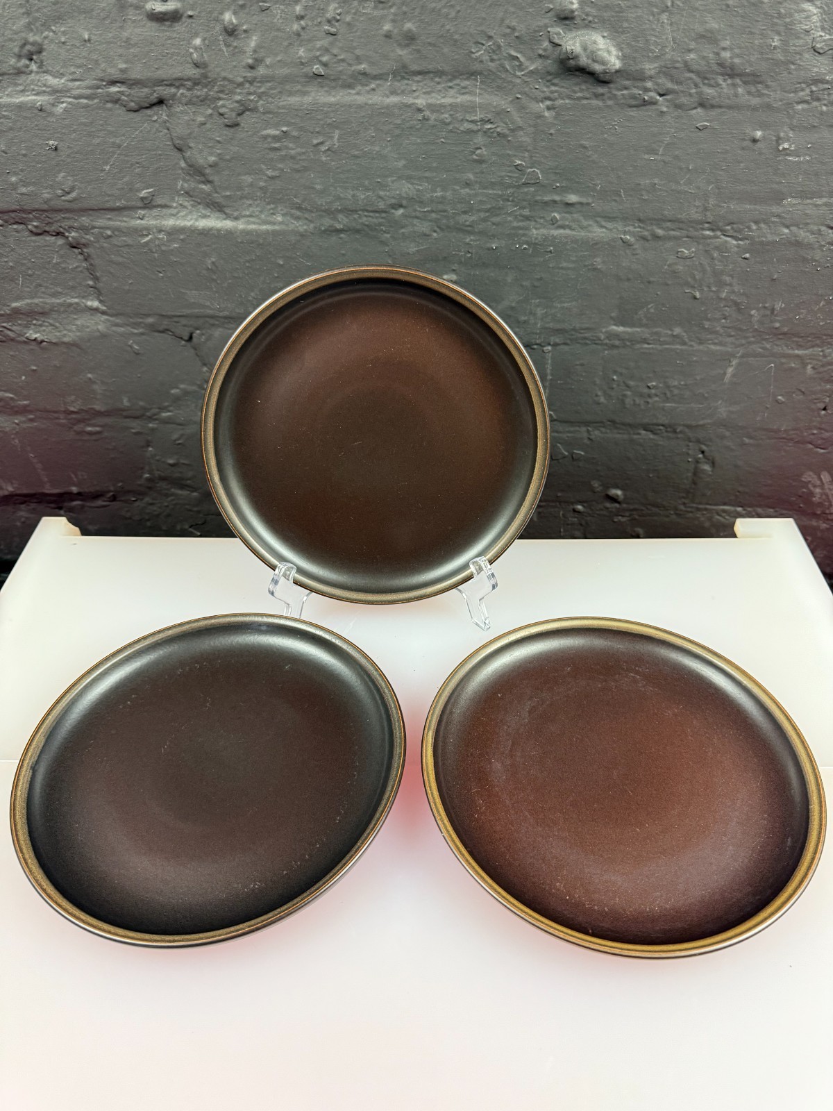 Denby Arabesque No Pattern Salad Dessert Plates 21 cm Wide Set of 3