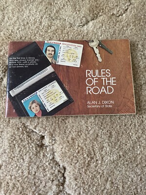 Vintage 1979 Illinois Rules Of The Road Book Alan Dixon Drivers Ed. Rare