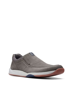 COLLECTION BY CLARKS Мужские серые кожаные слипоны на платформе Langton 8,5 M