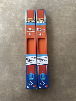 2x Hot Wheels Track Builder Unlimited Straight Track 120cm+ 4ft - Orange - NEW