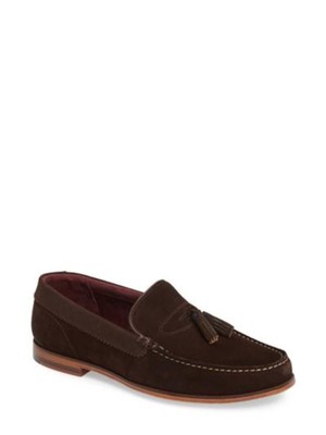 

TED BAKER LONDON Мужские коричневые замшевые лоферы Dougge с круглым носком и кисточками, Коричневый, DOUGGE