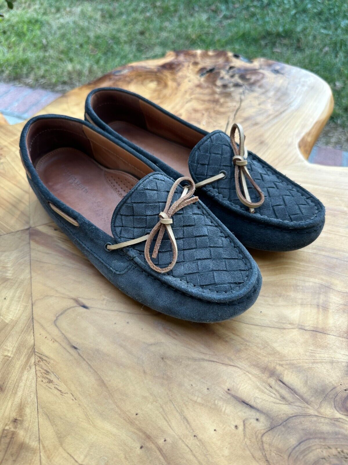 BOTTEGA VENETA Intrecciato Weave Suede Loafers/Driving Shoe BOTTEGA VENETA Intrecciato Weave Suede Loafers/Driving Shoe