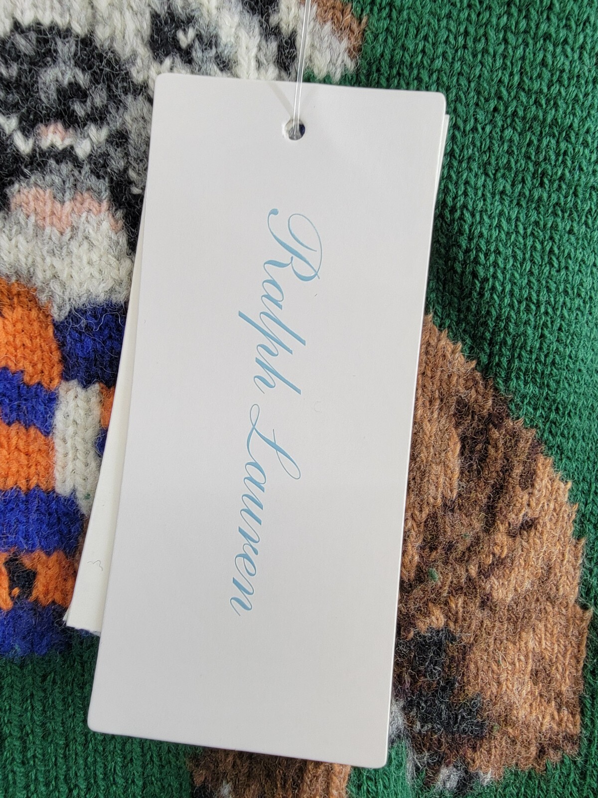 Ralph Lauren Dog-Intarsia Crewneck Sweater Baby Boys' 9M Green Long Sleeve - Picture 15 of 16