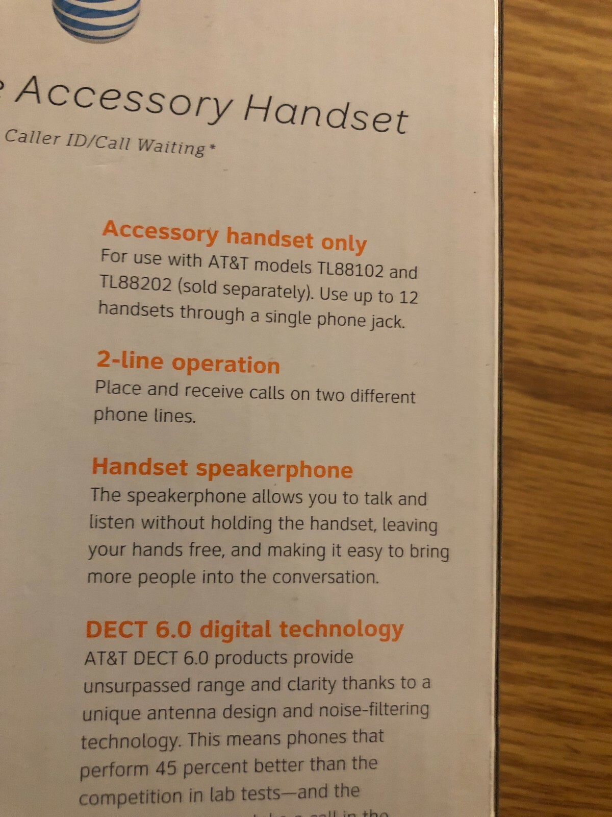 NEW AT&T TL88002 DECT 6.0 Accessory Handset for TL88102 Silver