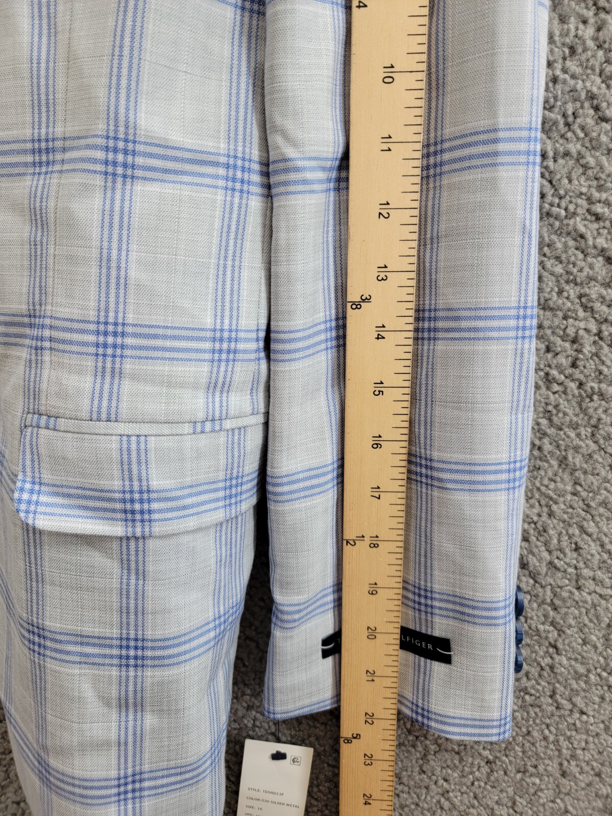 Tommy Hilfiger Modern-Fit Stretch Windowpane Sport Coat Big Boys 16 Multi L/S - Picture 5 of 19