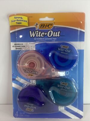BIC Wite-Out Brand EZ Correct Correction Tape  White  4 Count