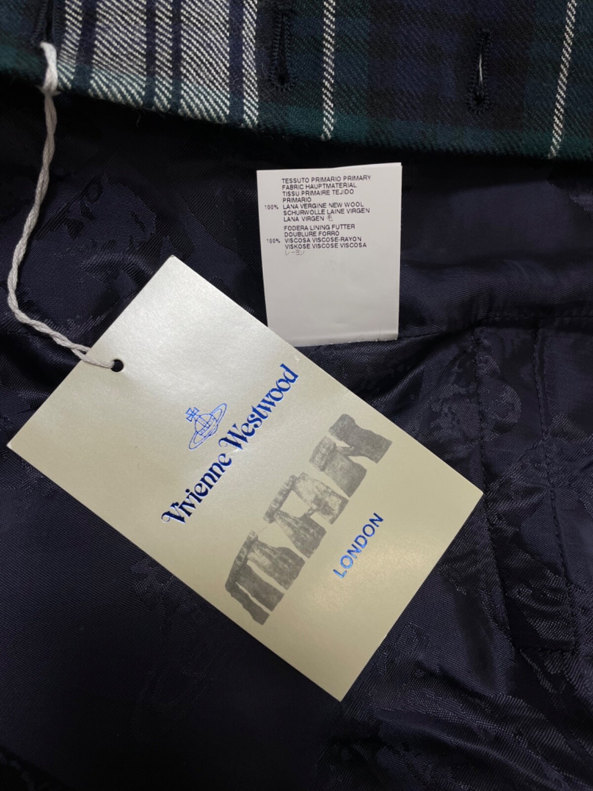 Pre-owned Vivienne Westwood Man Waistcoat Check Vest Coat Gilet Green Tartan Wool Men's 48 In Multicolor