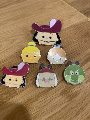 Captain Hook Tink Wendy Smee Peter Pan Tsum Tsum Series 3 Disney Pin Lot Of 6