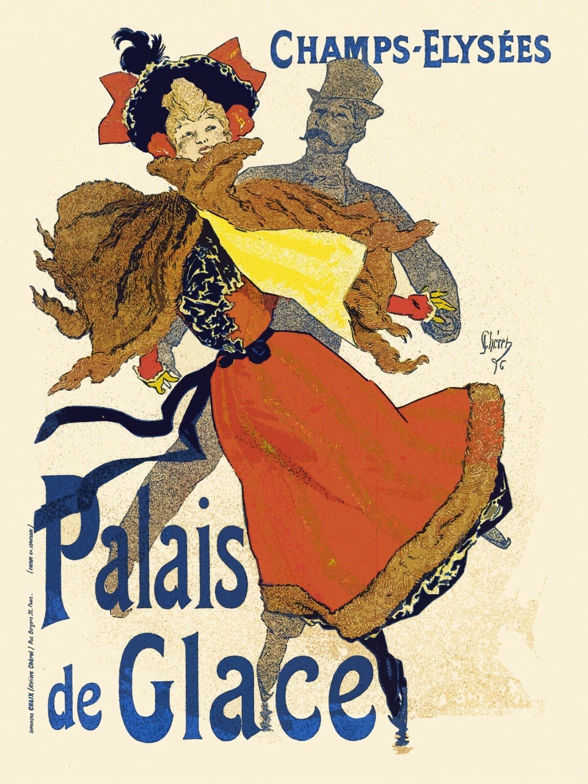 Decoration Poster.Wall Home room decor design.Art Nouveau.Ice skating.9573