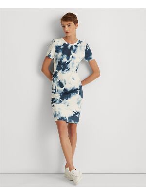 

LAUREN RALPH LAUREN Женское белое платье-футляр длиной до колена с короткими рукавами, Белый