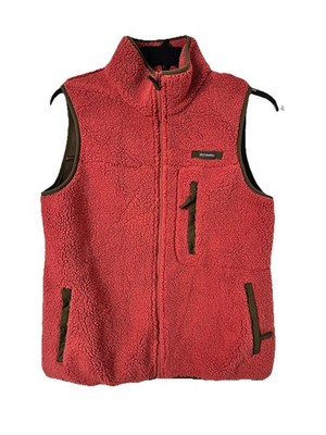 Columbia Mountain Side Fleece Vest Womens Raspberry Full Zip Outdoor Trail Large