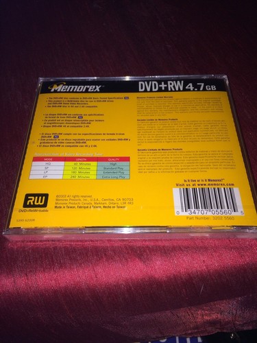 Memorex 4.7GB DVD+RW Media (Single) (Discontinued by Manufacturer)