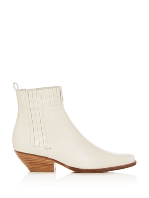 

VINCE CAMUTO Женские белые кожаные ботильоны без шнуровки на блочном каблуке Eckland Almond, Белый, G1641L1