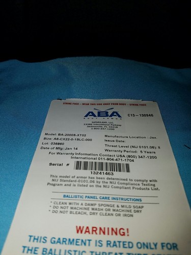 SAFARILAND ABA extreme   Level 2 Vest , x large ABA-XT03-II-x 2014 msrp: $999.00
