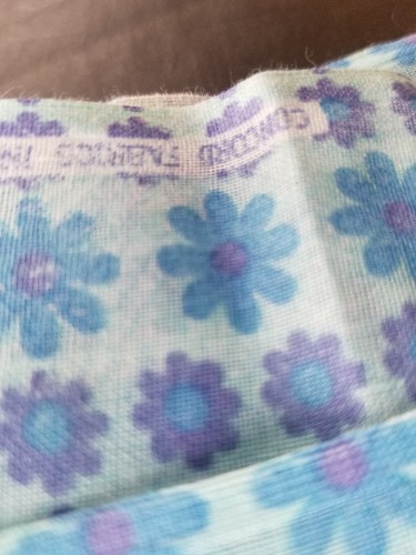 Vintage Concord Fabric Semi Sheer Blue Lavendar Flowers