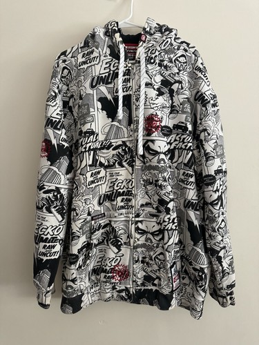 ecko unlimited セットアップ　カーゴ　XL Bboy ストリート Ecko Unlimited Comic Strip Graphic Art All Over Hoodie White