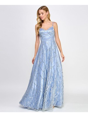 СКАЖИТЕ ДА женскому светло-голубому вечернему платью Padde из сетки на бретельках для юниорок 5\6