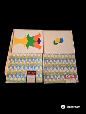 2 DLM Development Learning Material Small Parquetry & Colored Inch Cube Designs 