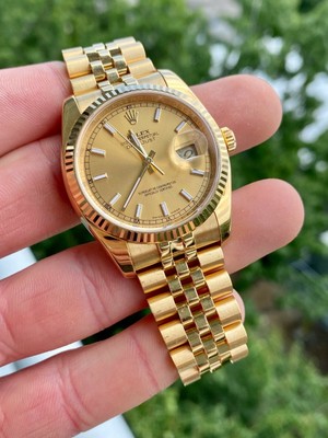 rolex datejust guld