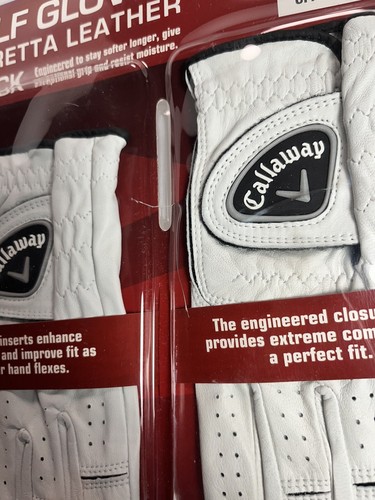 Callaway Golf Gloves 3 pack White Cabretta Leather Small NEW!! Package Has Wear