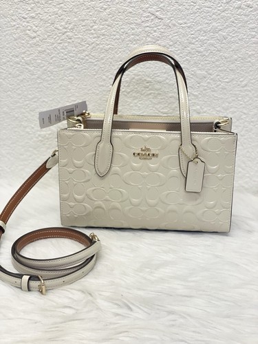 NWT Coach Nina Small Tote Bag In Signature Leather Gold