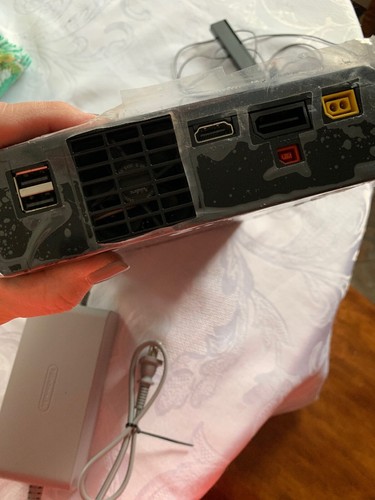 Wii U Model WUP-101(02) Black 32GB Console with Power Cord and Sensor Bar WORKS