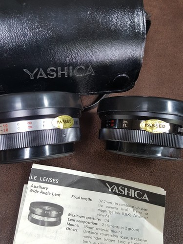 Yashica Telephoto and Wide Angle Auxiliary Lenses, 55mm thread