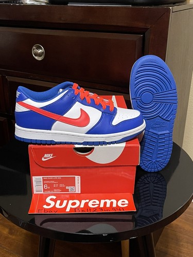 DS Brand New Nike Dunk Low Bright Crimson Game Royal (GS) Sz-6Y