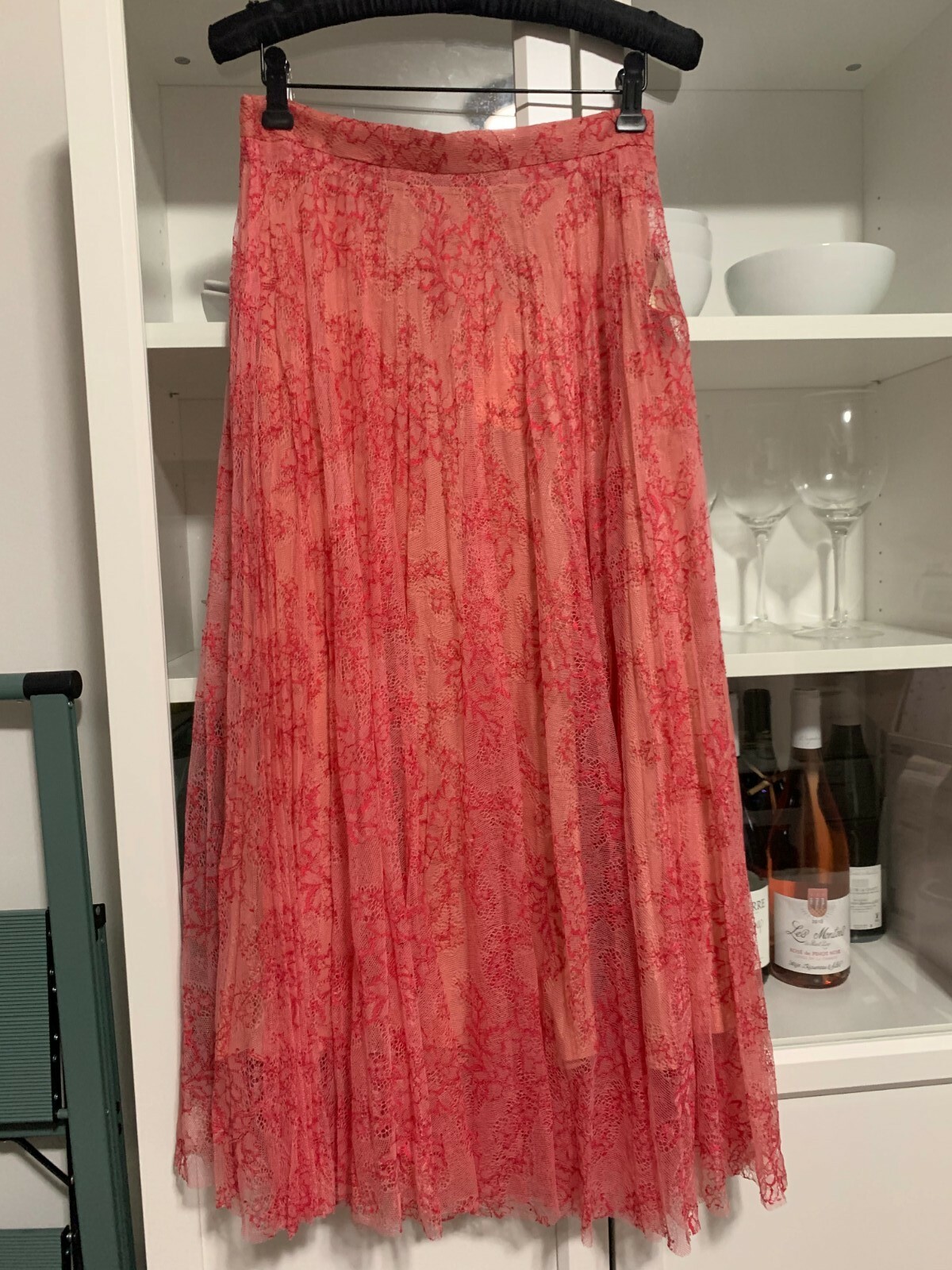 Pre-owned Burberry Pleated Lace Pink Skirt