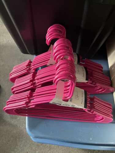 Mainstays 10 pack Plastic Hangers Magenta Gem packs 180 total hot pink for  sale online