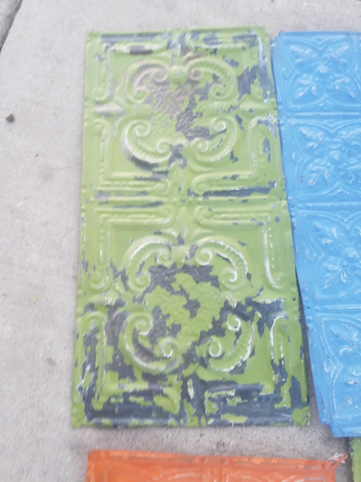 Lot of (4) Vintage ceiling tin 24x12 inches