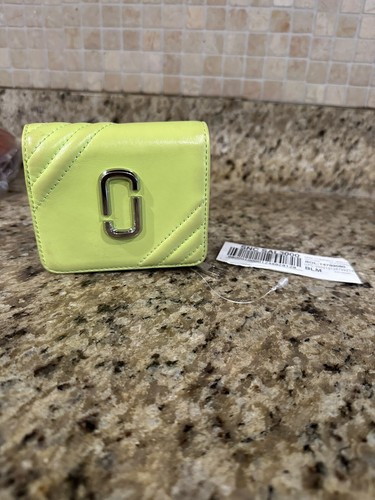 Marc Jacobs The Glam Shot Mini Compact Wallet Green Glow One