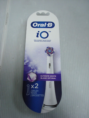 ORAL-B IO ULTIMATE WHITE REPLACEMENT BRUSH HEADS X2 BRUSH HEADS -NEW-