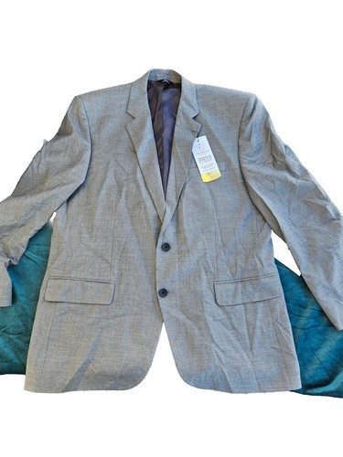 J. M. Haggar Stretch Men's Tailored Fit Suit Color Light Grey Size 44 Reg