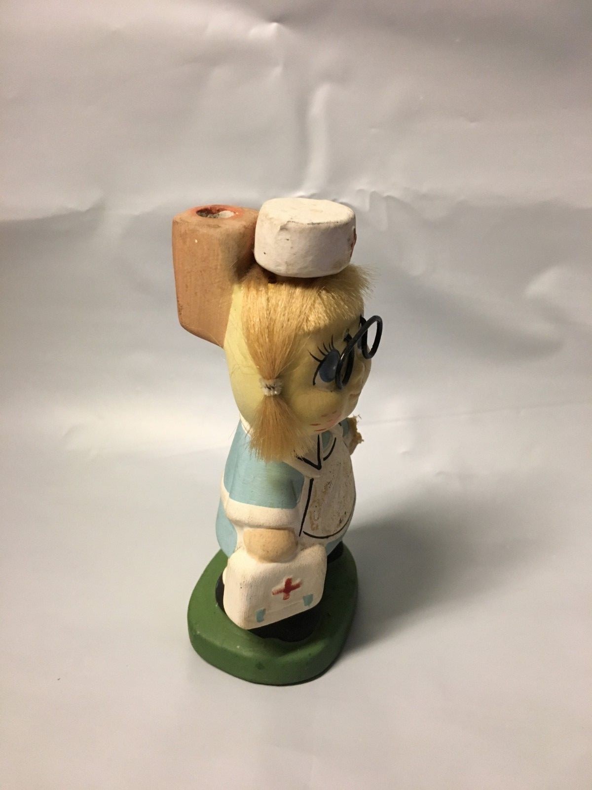 Vintage 1960's Enesco Ceramic Nurse Pencil Holder Figurine Made In Japan